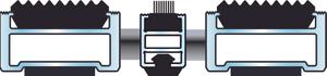 Top Clean Robust 17 Grooved Rubber And Brush Strip