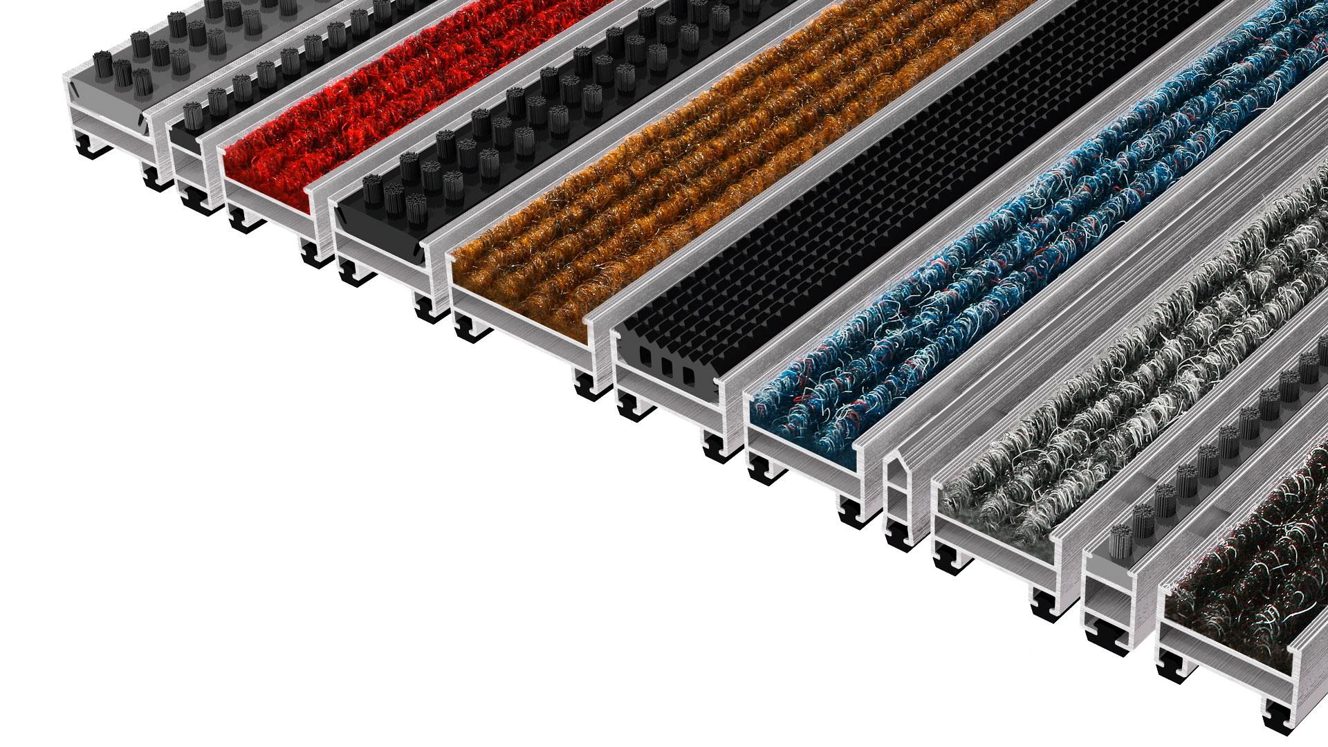 a wide range of colour opions for your custom entrance matting system
